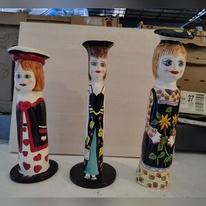 Susan Paley Ceramic Vases. 3 Different Figures Bundle
